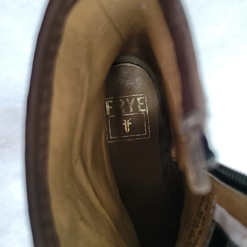 Frye Lynn Strap Size 7 Short‎ Boot Leather Moto Ankle Bootie